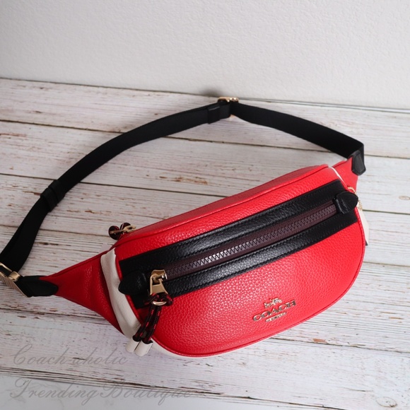 NWT Coach Vale Leather Belt Bag in Colorblock - Picture 3 of 8